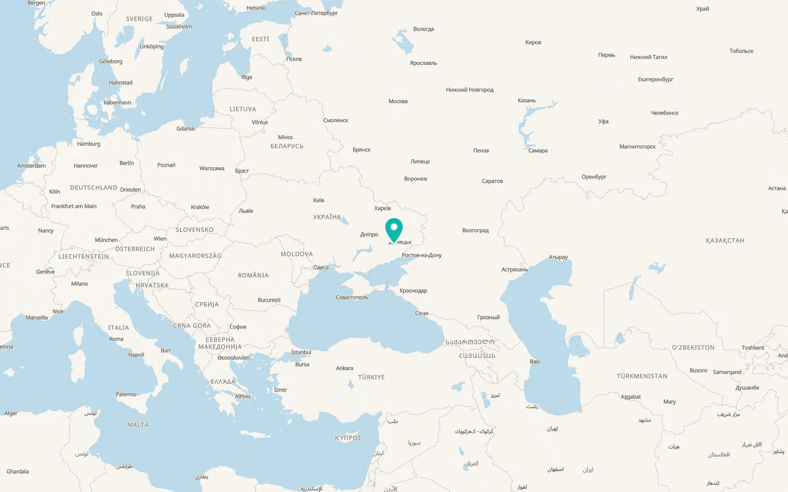 Map of Vuhledar