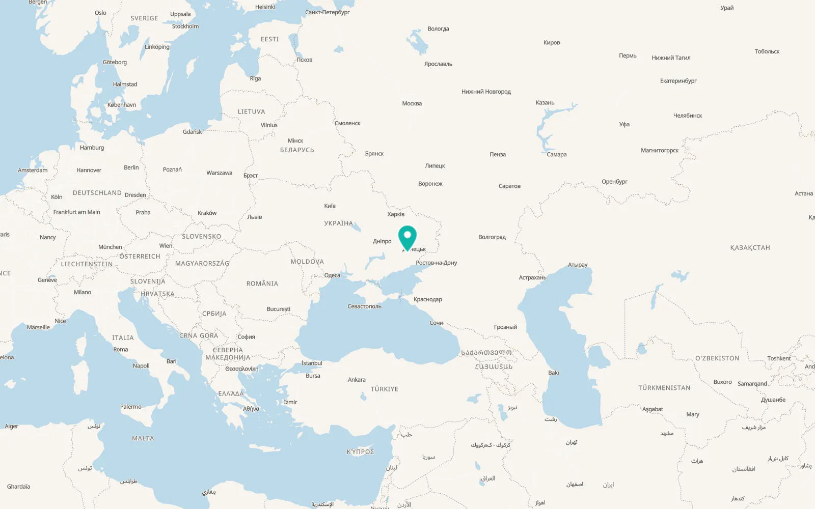 Map of Yehorivka