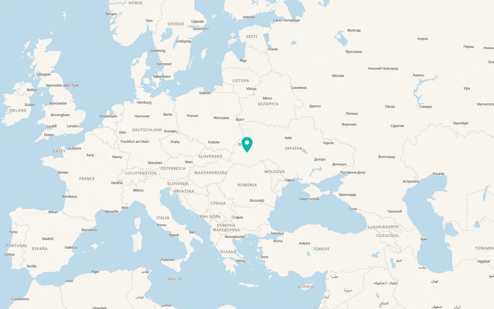 Map of Zahvizdia