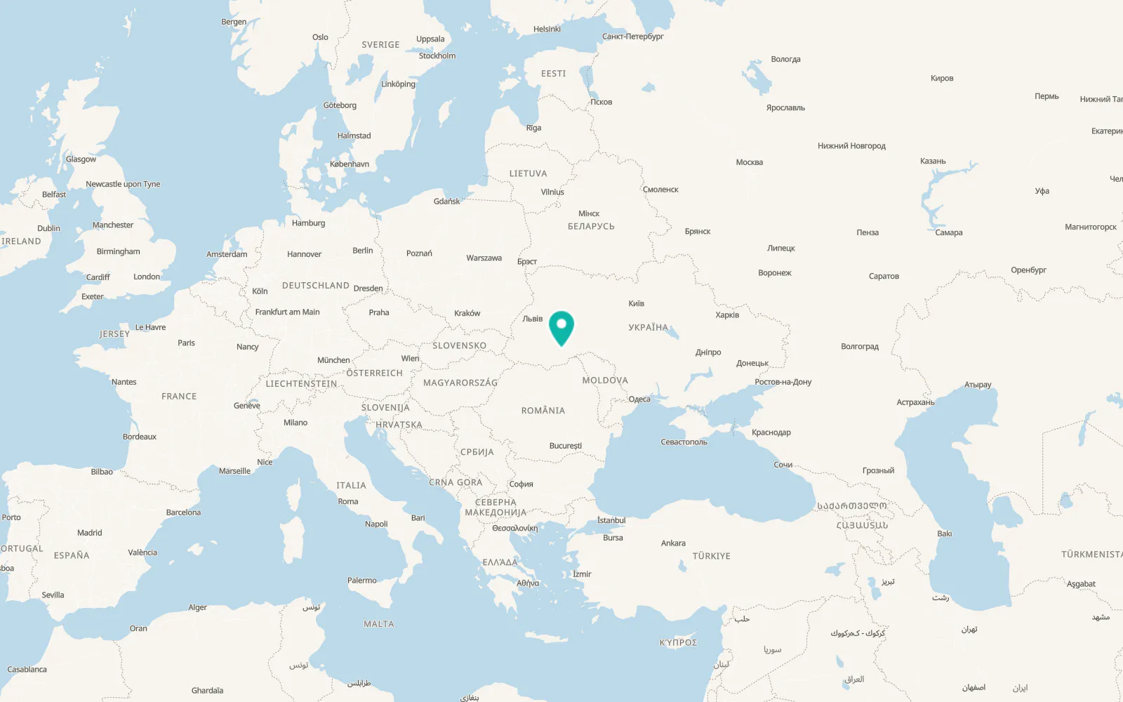 Map of Zastavna