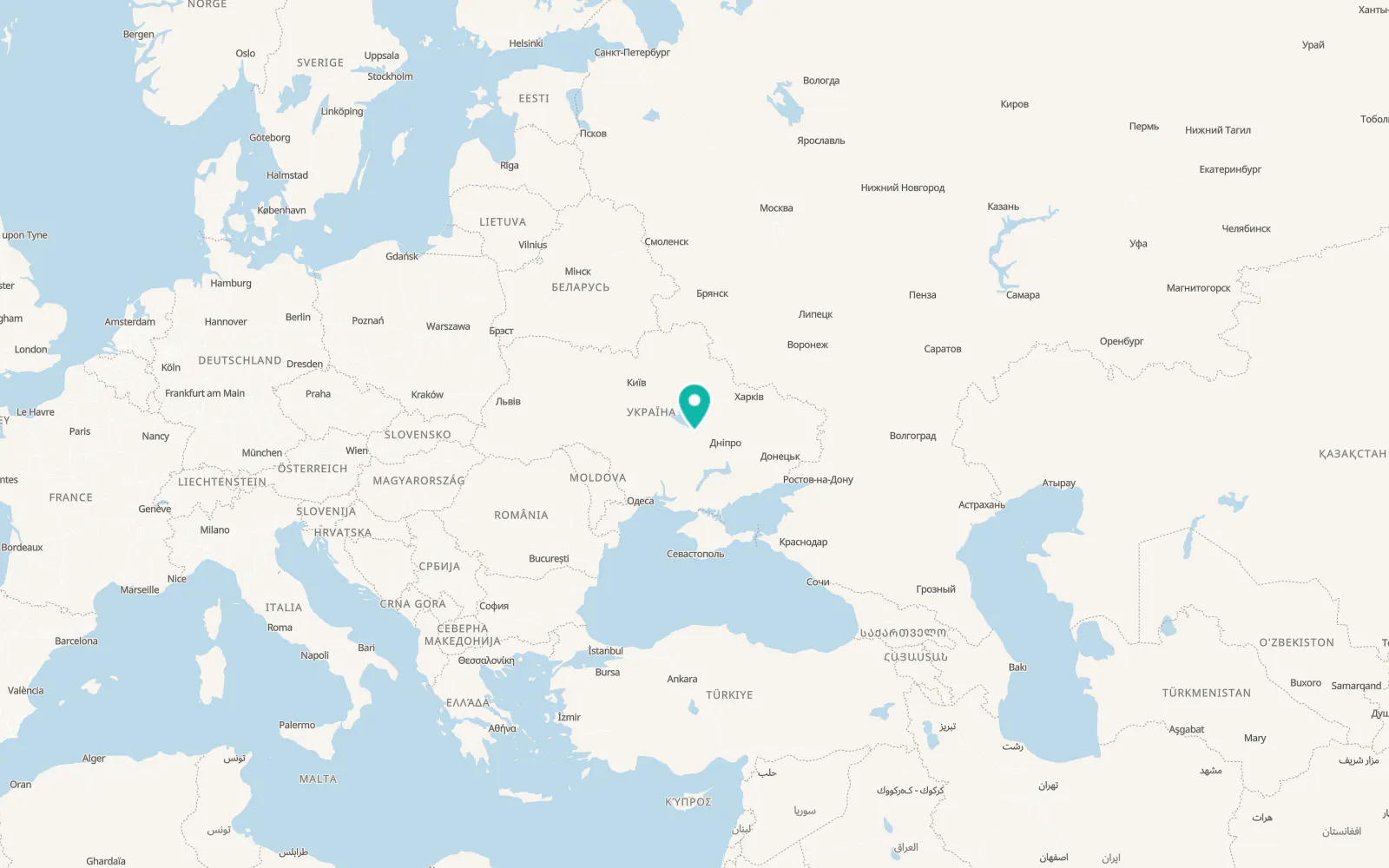Map of Zybkove