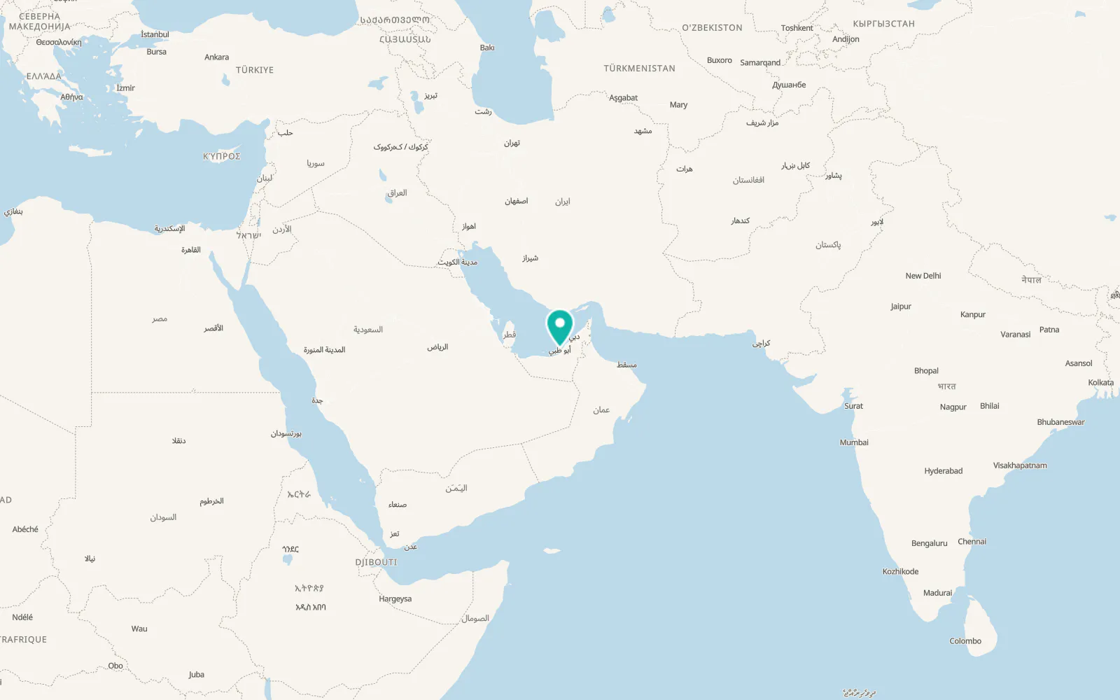 Map of Abu Dhabi