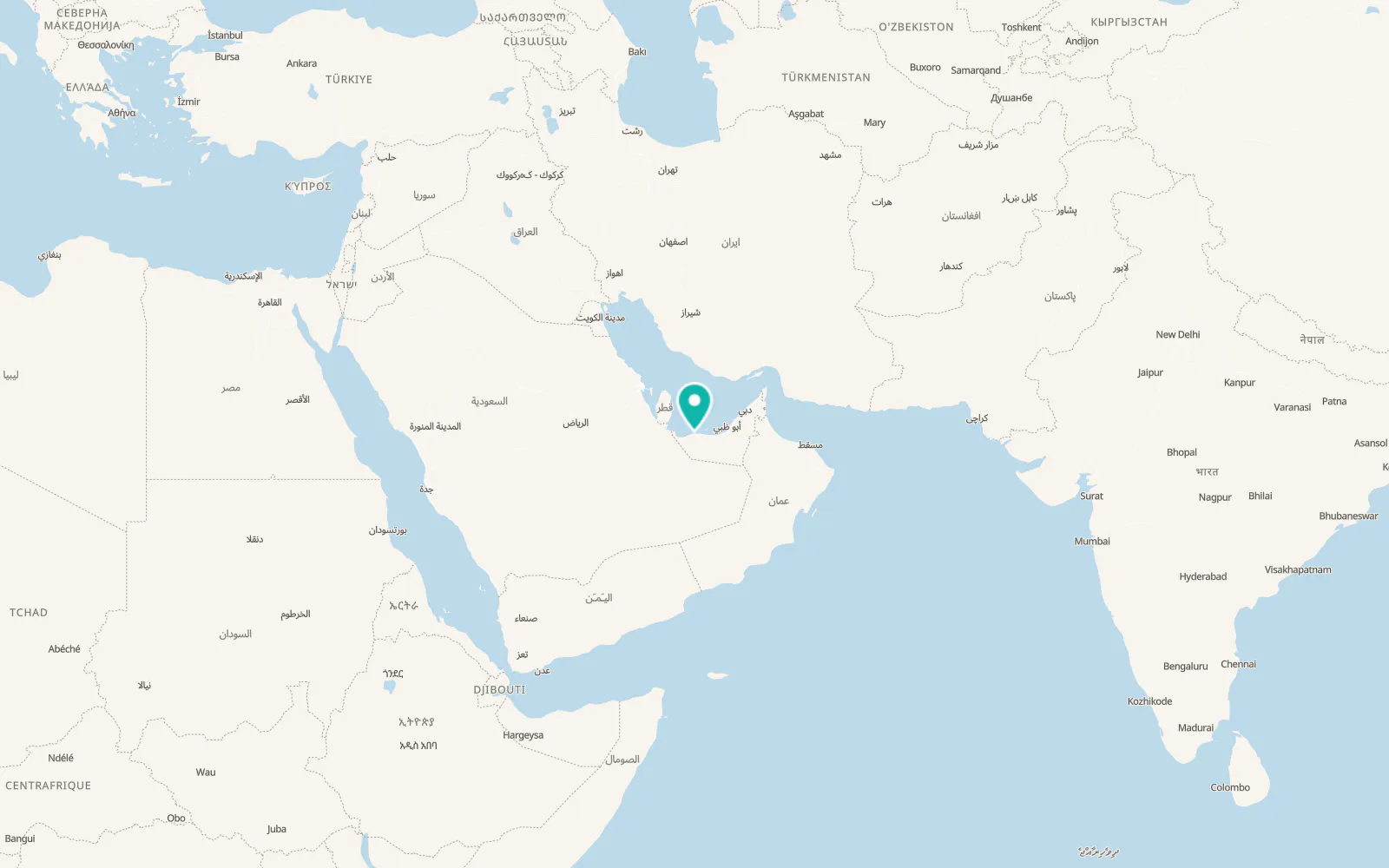 Map of Ar Ruways