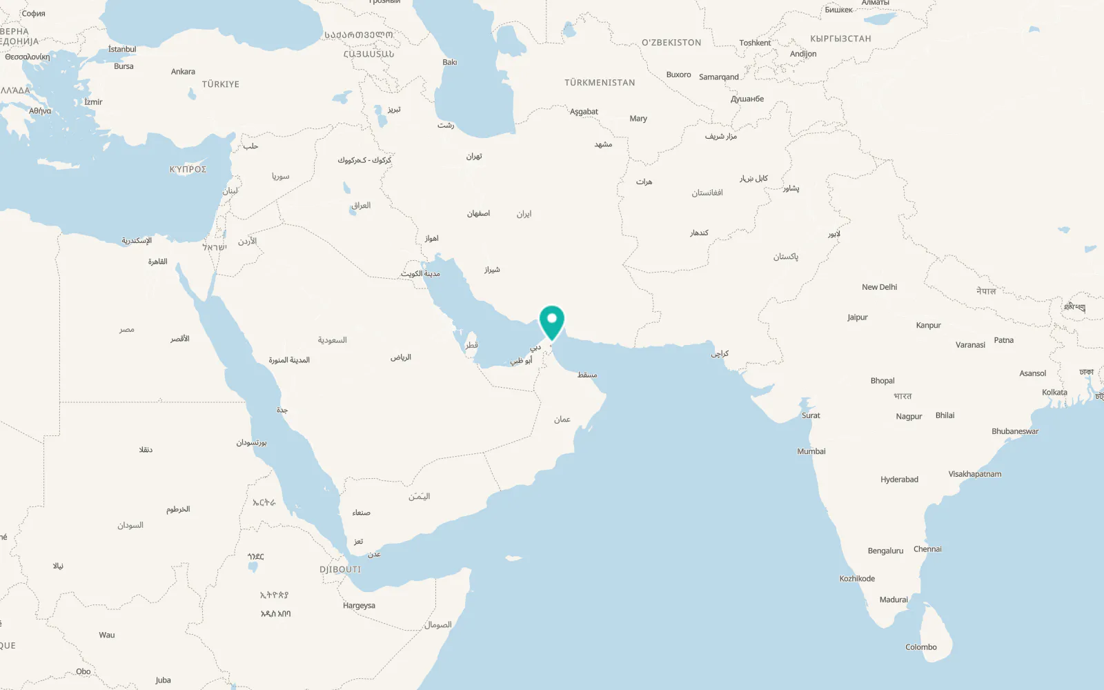 Map of Khawr Fakkān