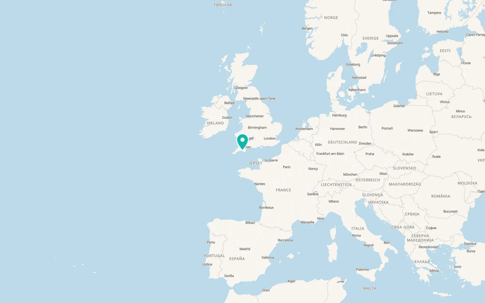 Map of Newton Ferrers