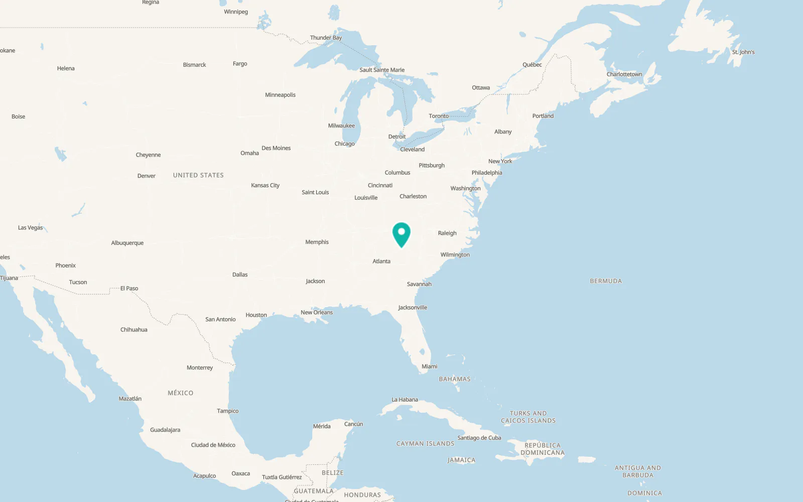 Map of Anderson