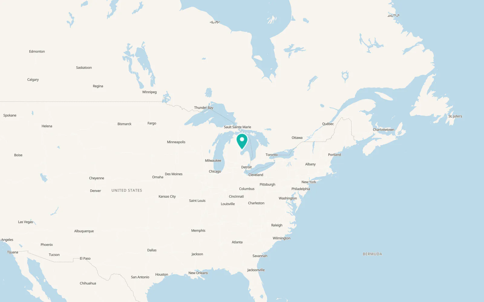 Map of Au Gres