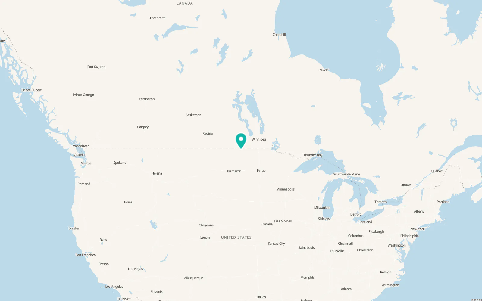 Map of Belcourt