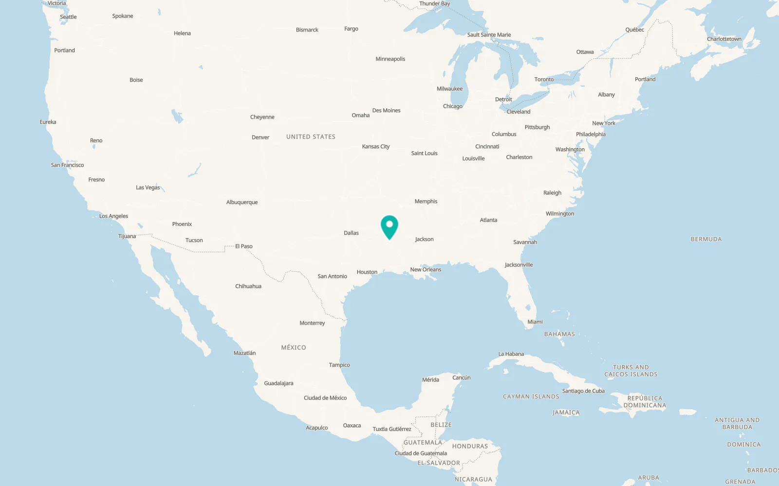 Map of Coushatta