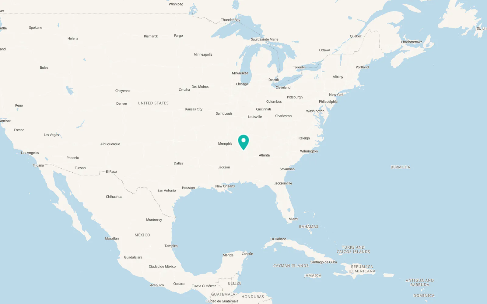 Map of Double Springs