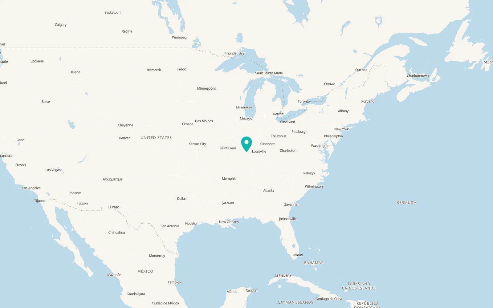 Map of Evansville