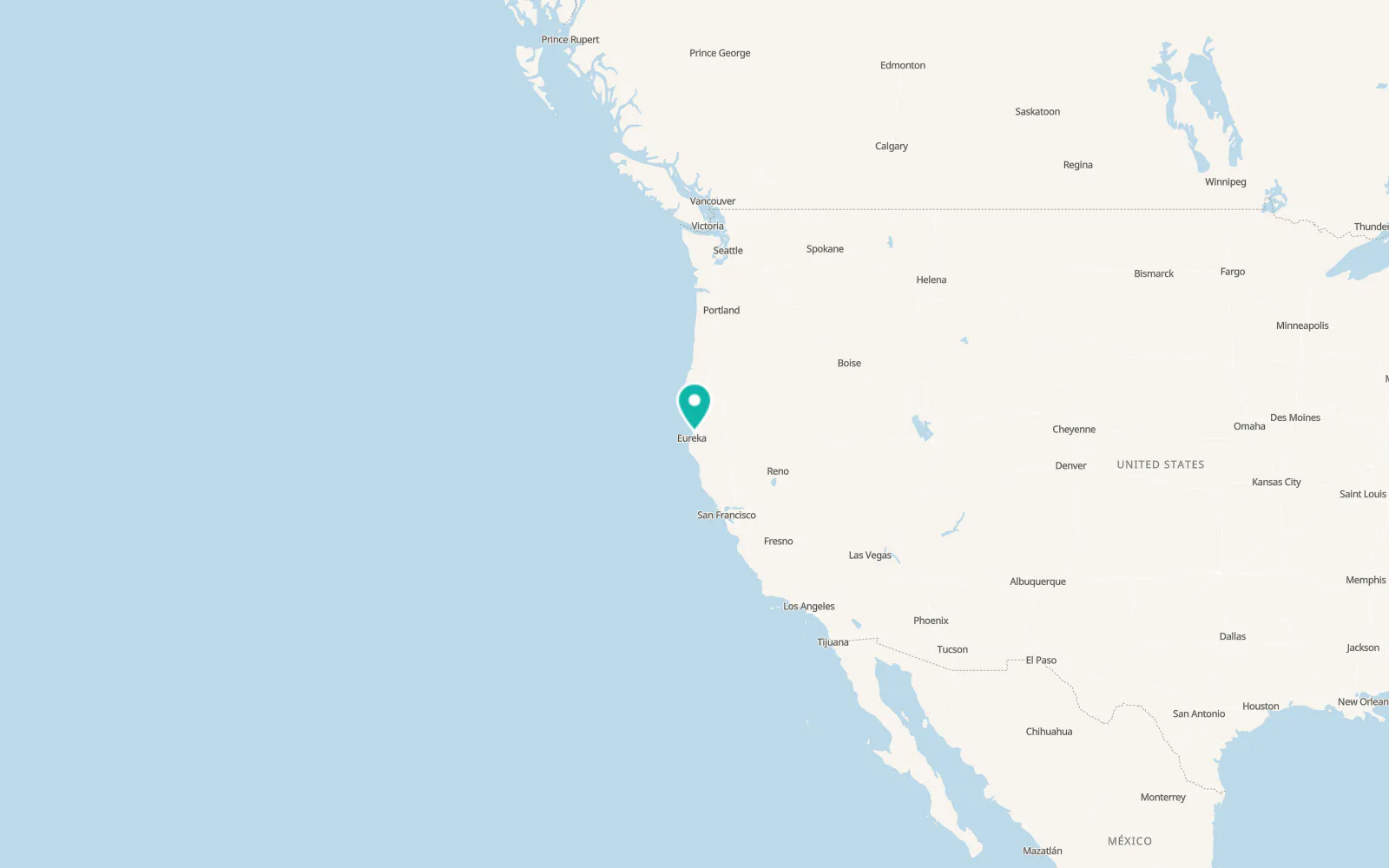 Map of Fieldbrook