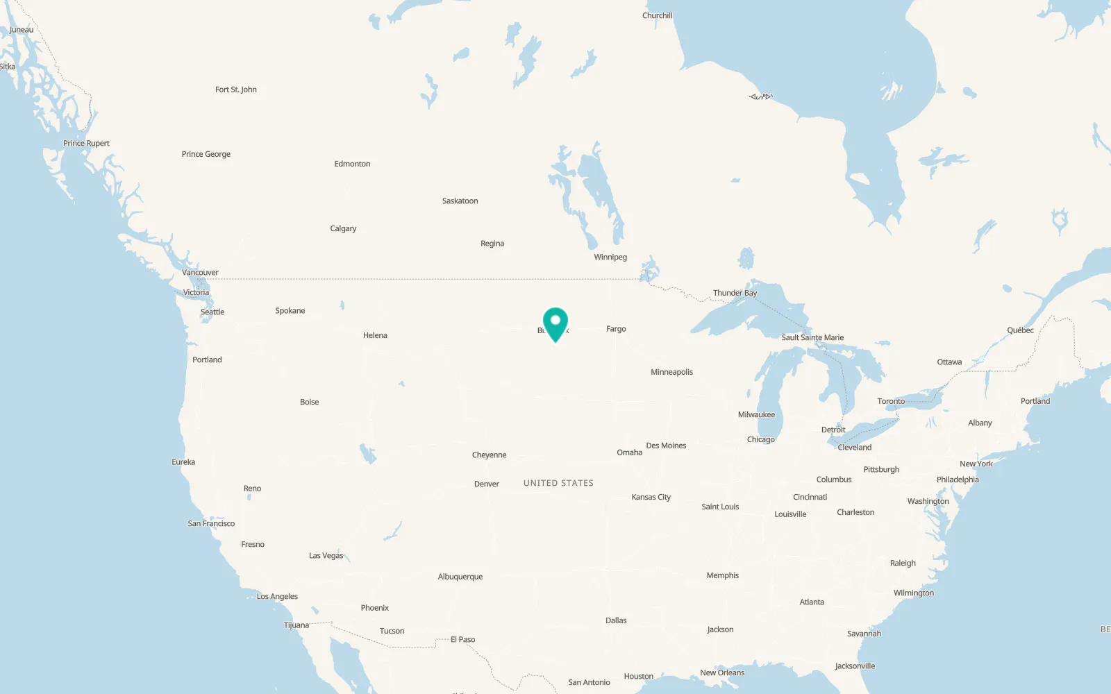 Map of Fort Yates