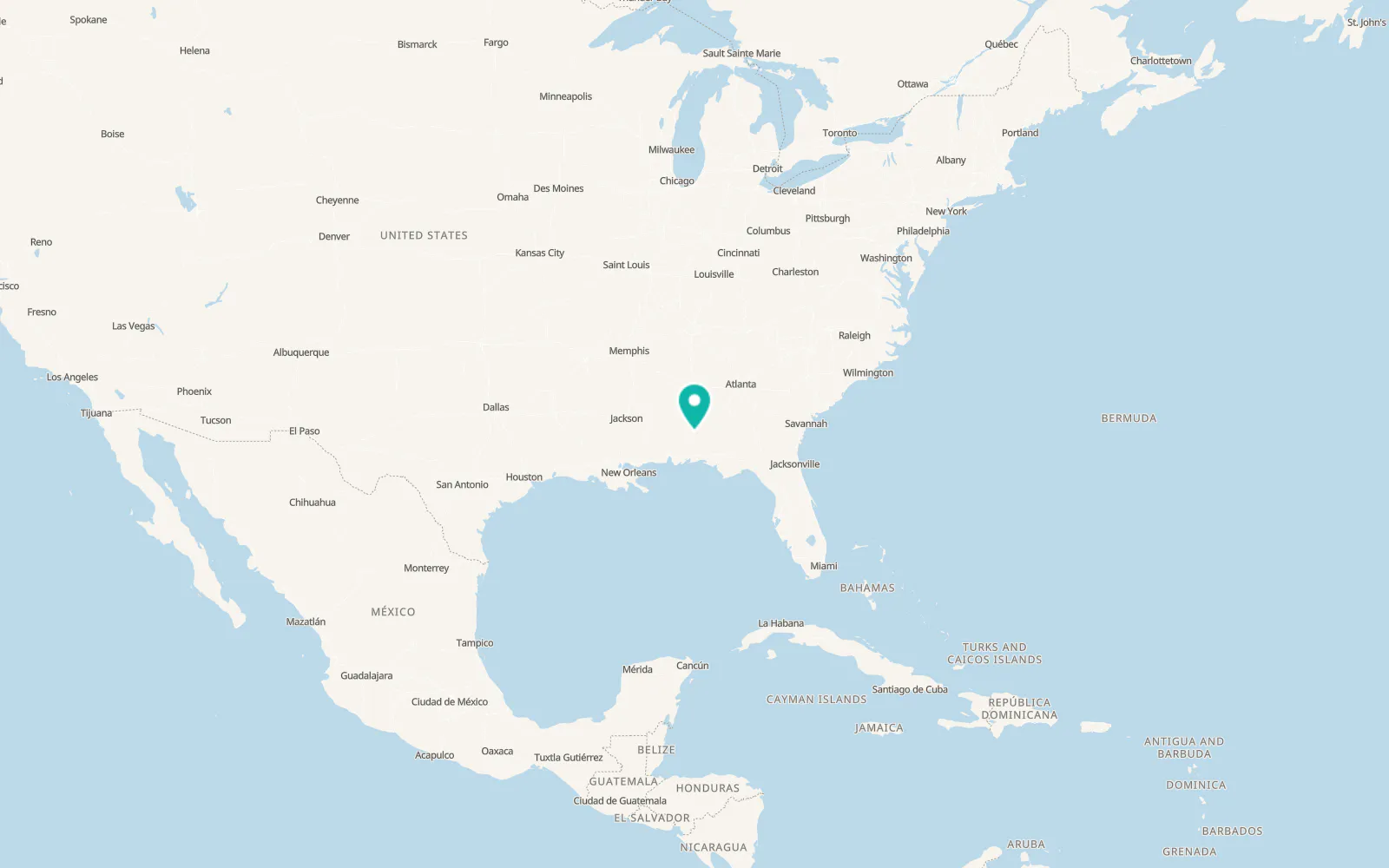 Map of Georgiana