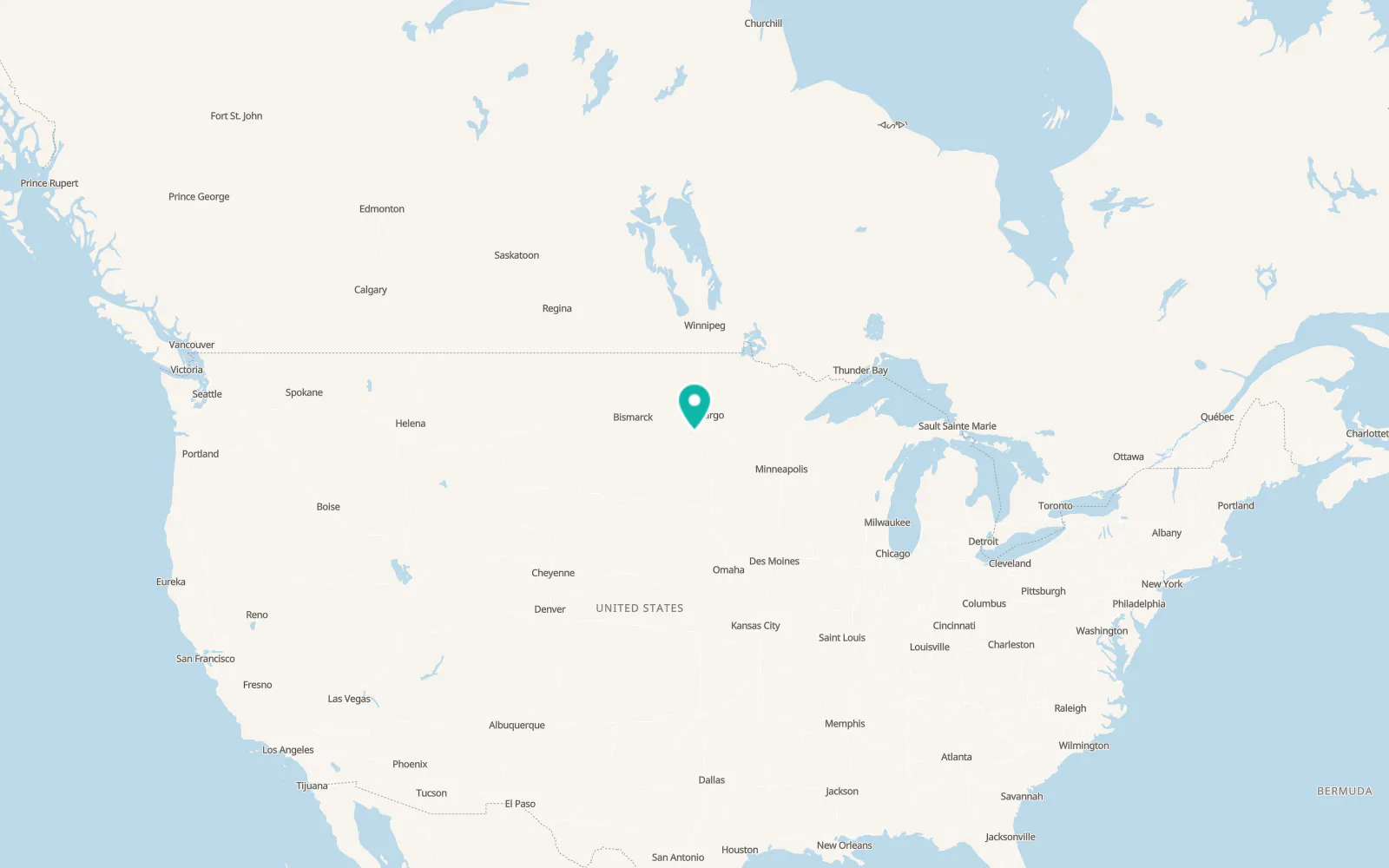 Map of Gwinner