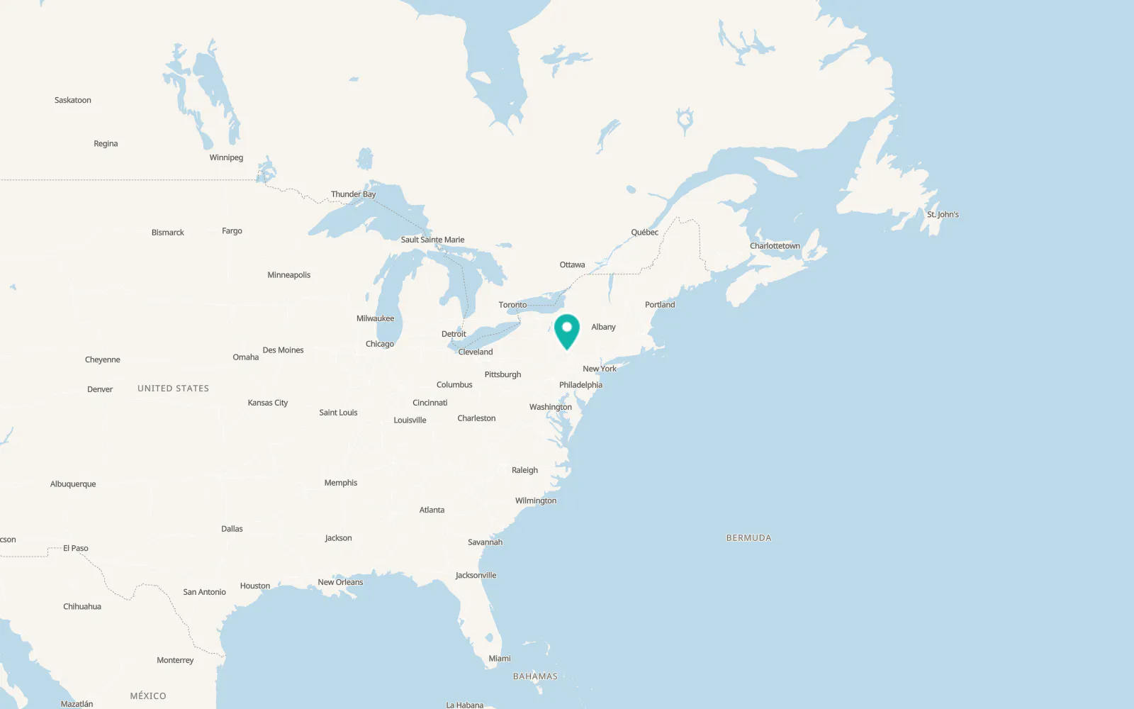 Map of Harveys Lake