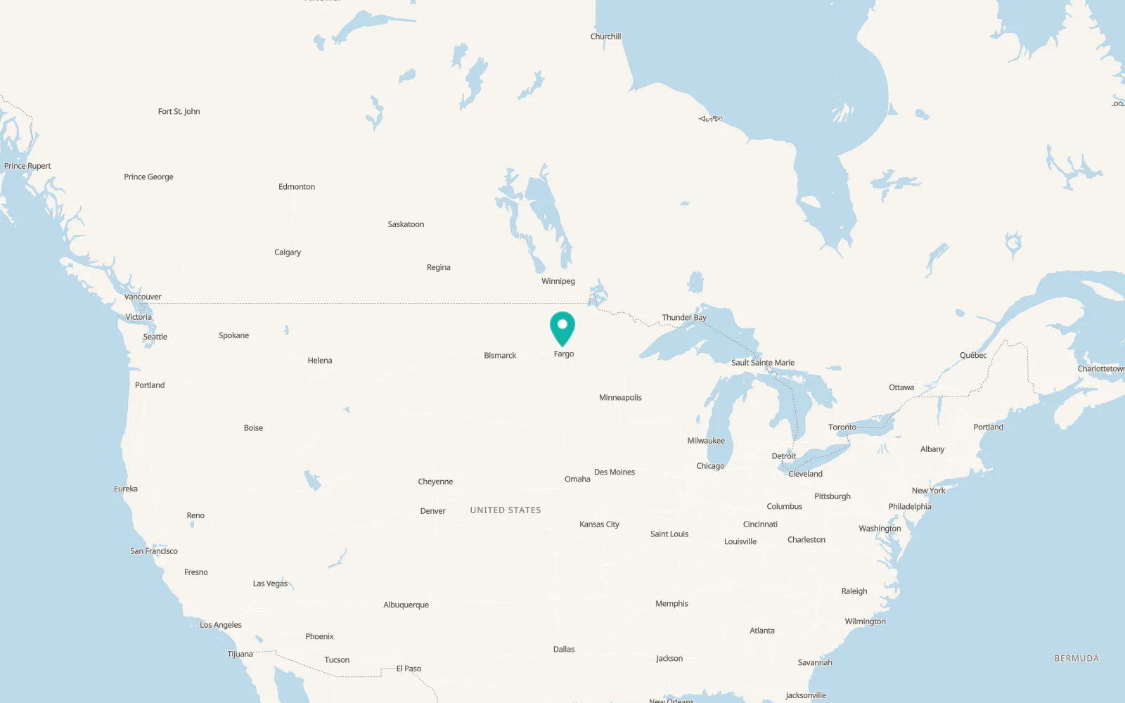 Map of Harwood
