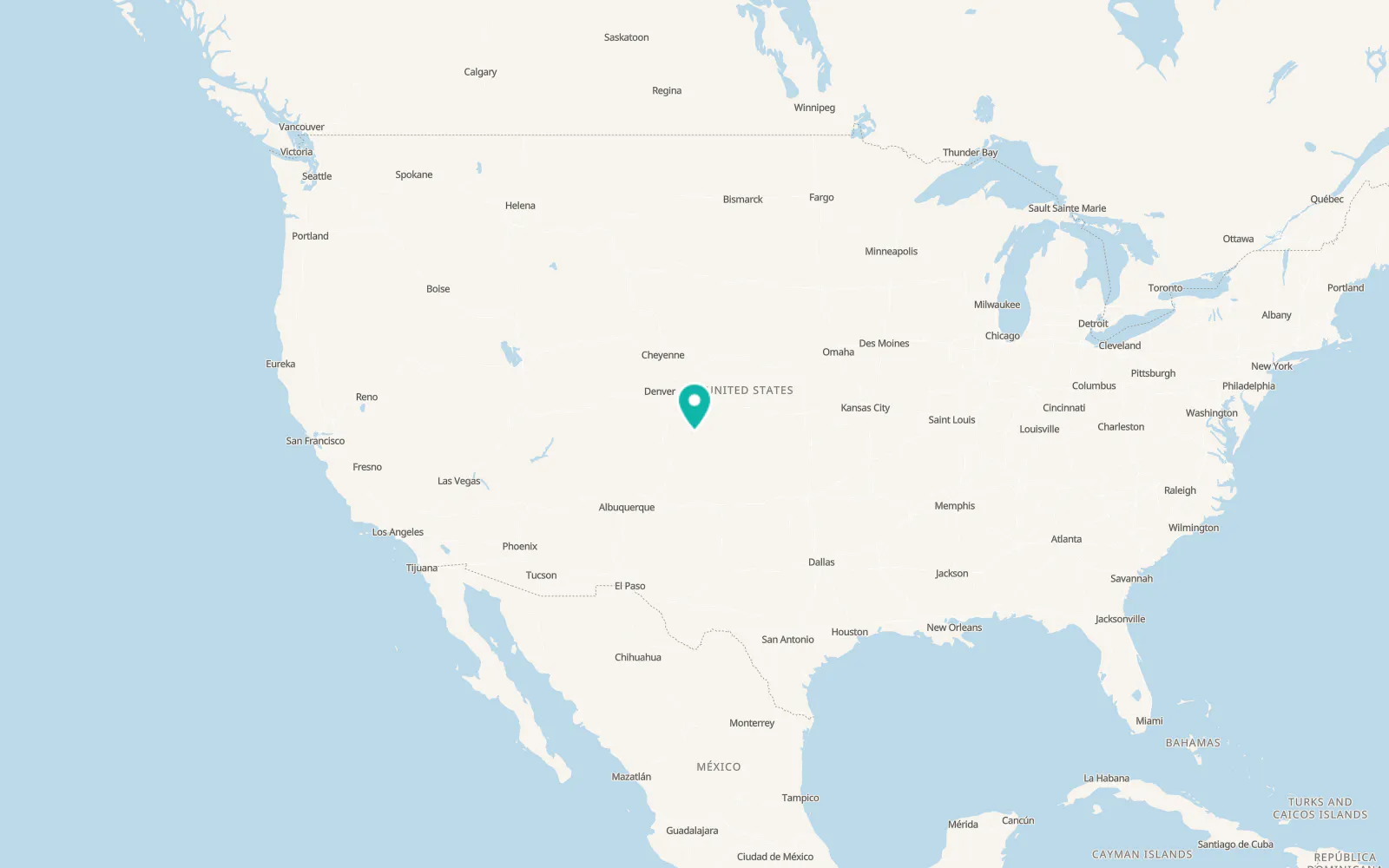 Map of Las Animas