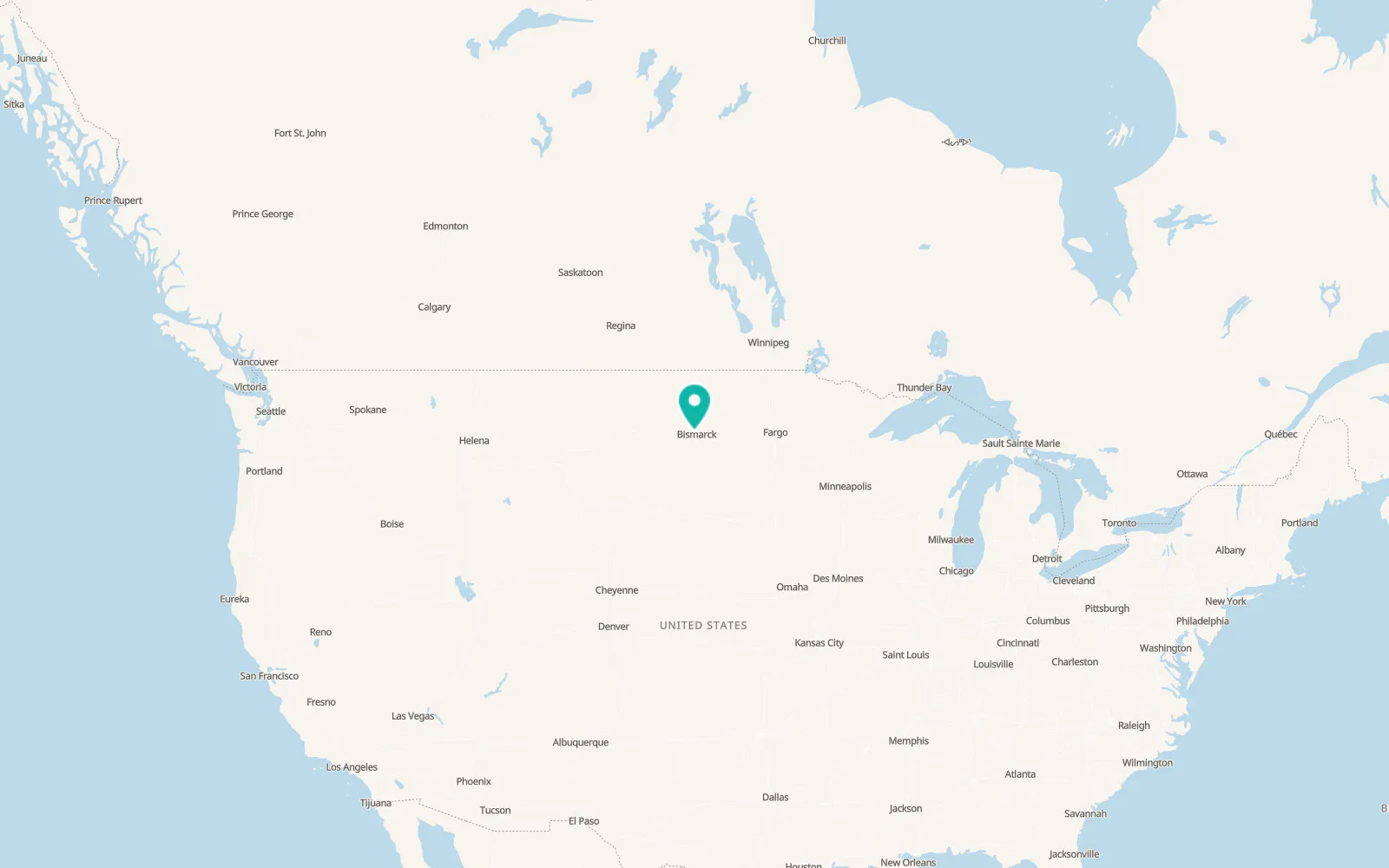 Map of Mandan