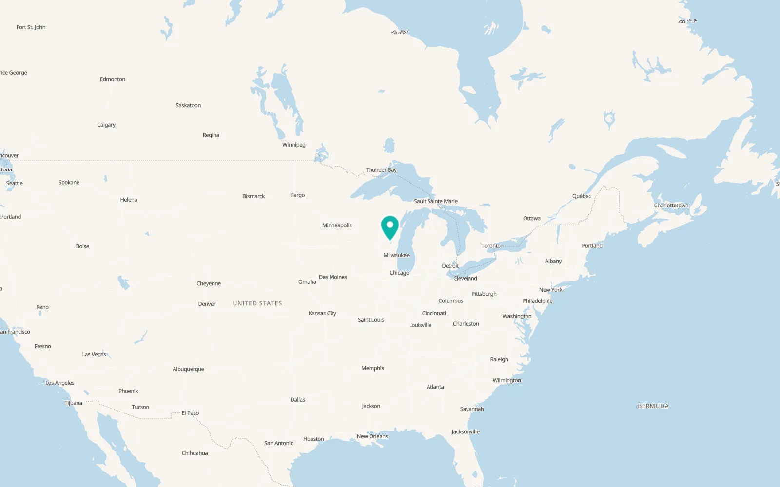 Map of North Fond du Lac