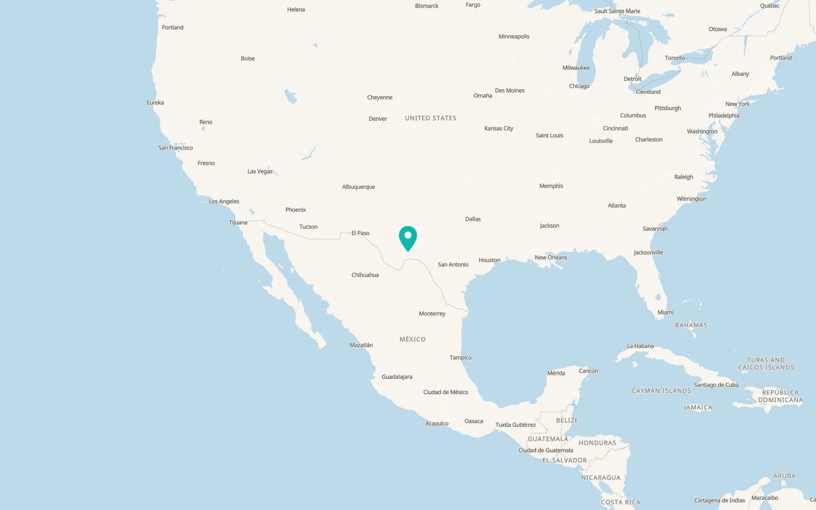 Map of Sanderson