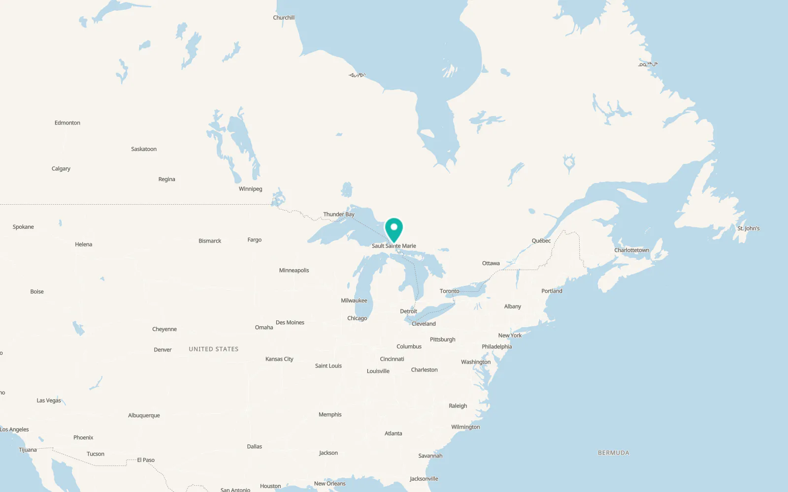Map of Sault Ste. Marie