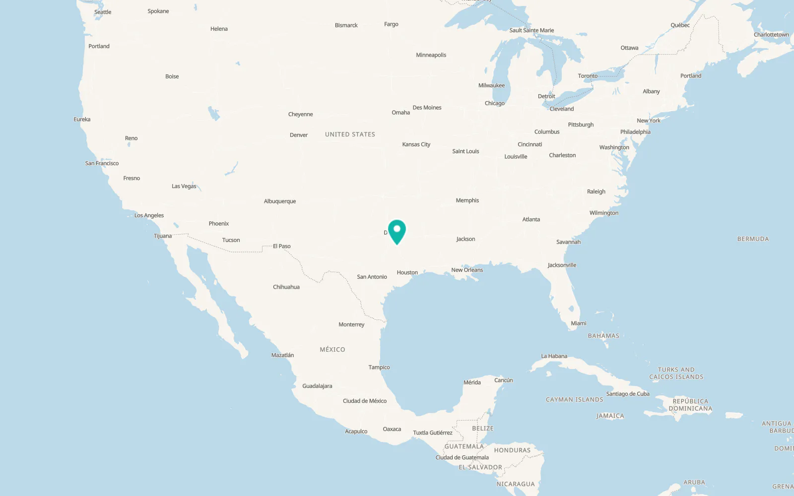 Map of Teague