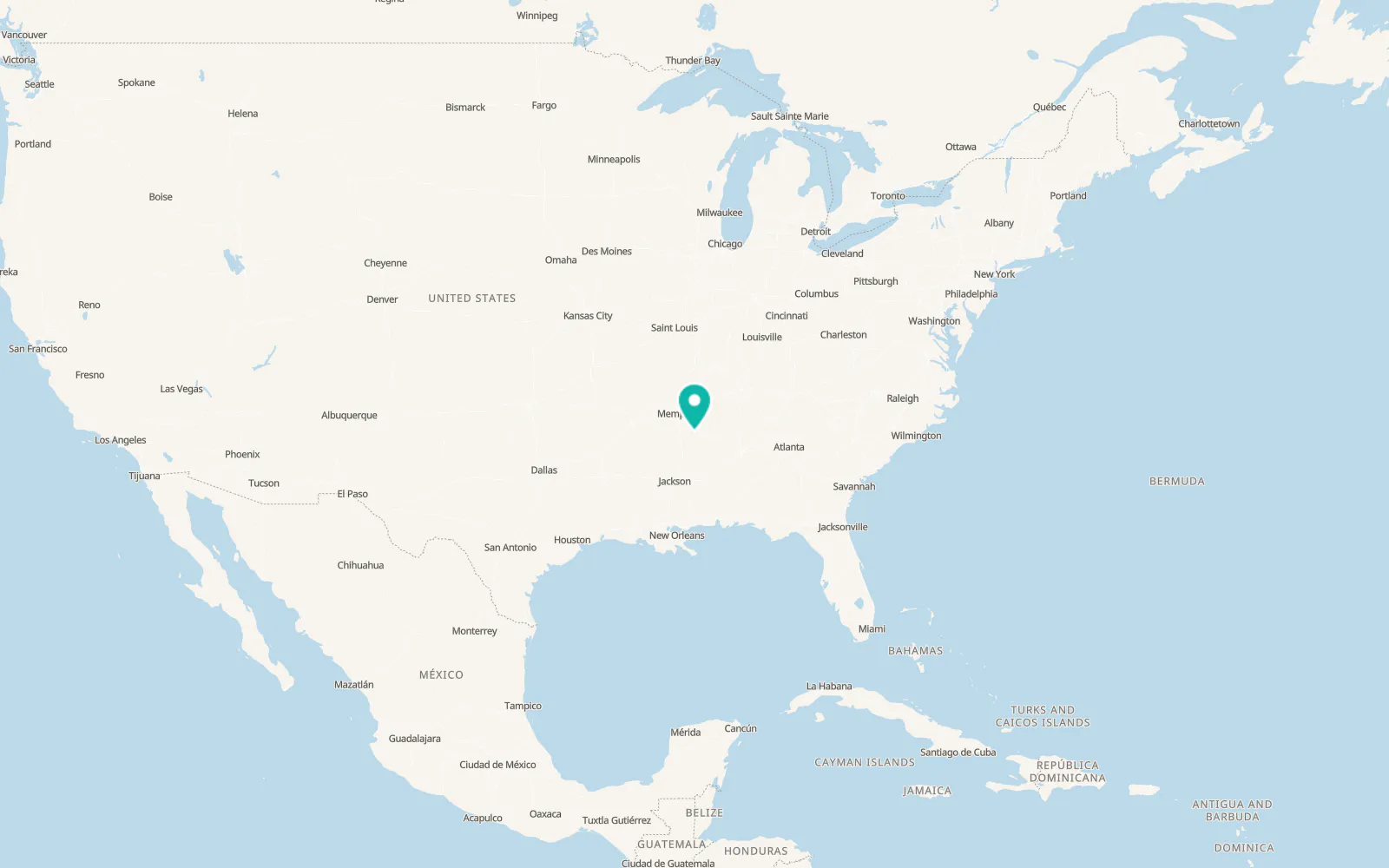 Map of Thaxton