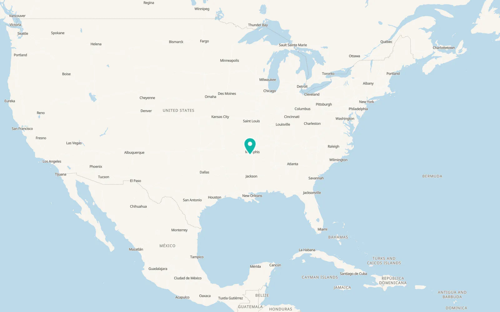 Map of Tunica
