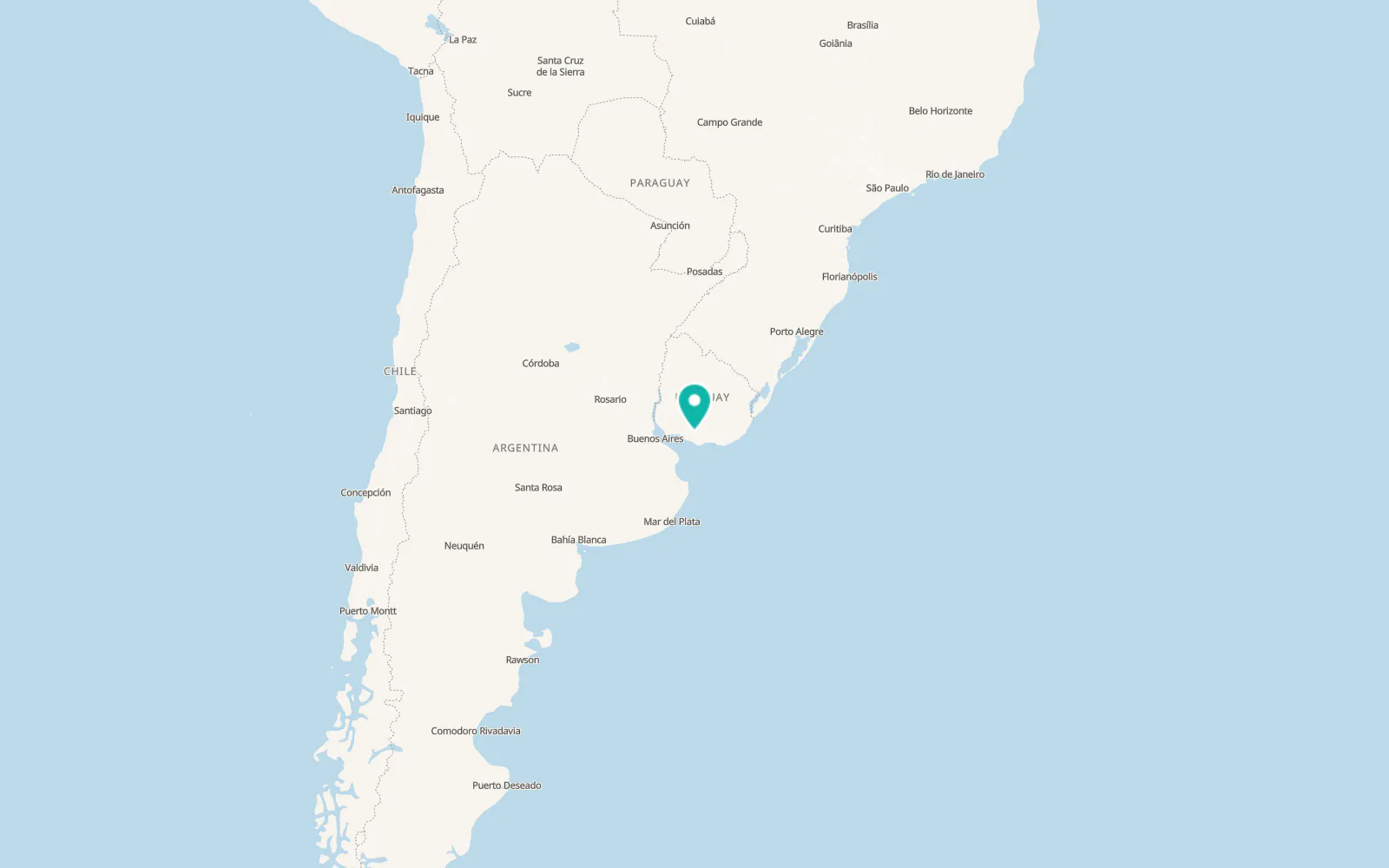 Map of 25 de Agosto