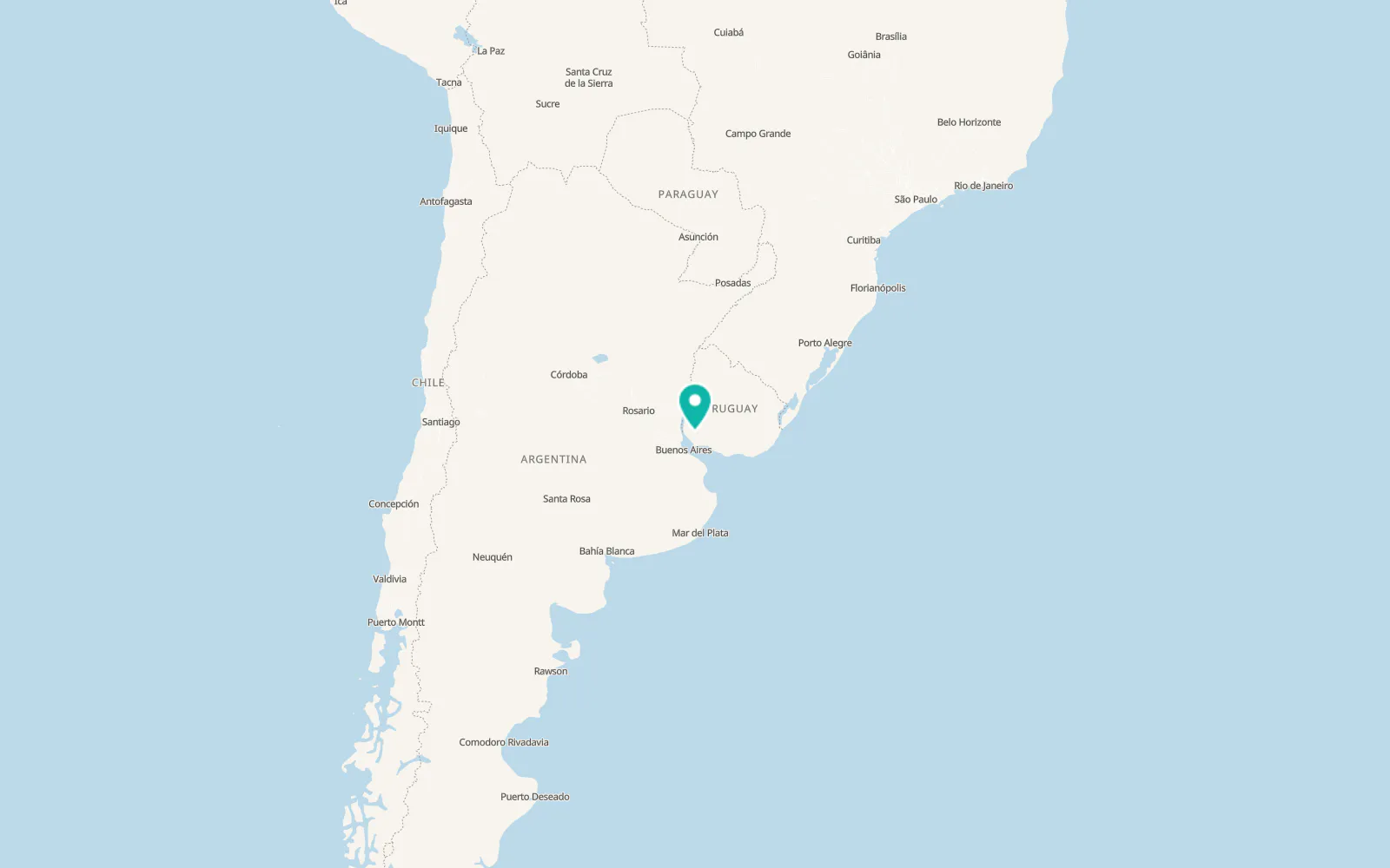 Map of Ombúes de Lavalle