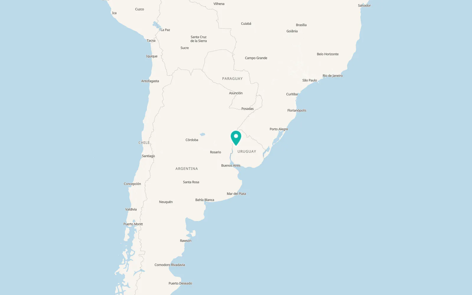 Map of Piedras Coloradas