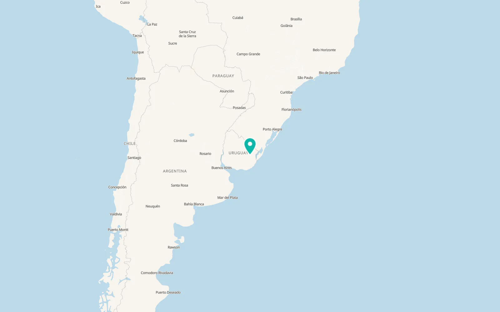 Map of Treinta y Tres