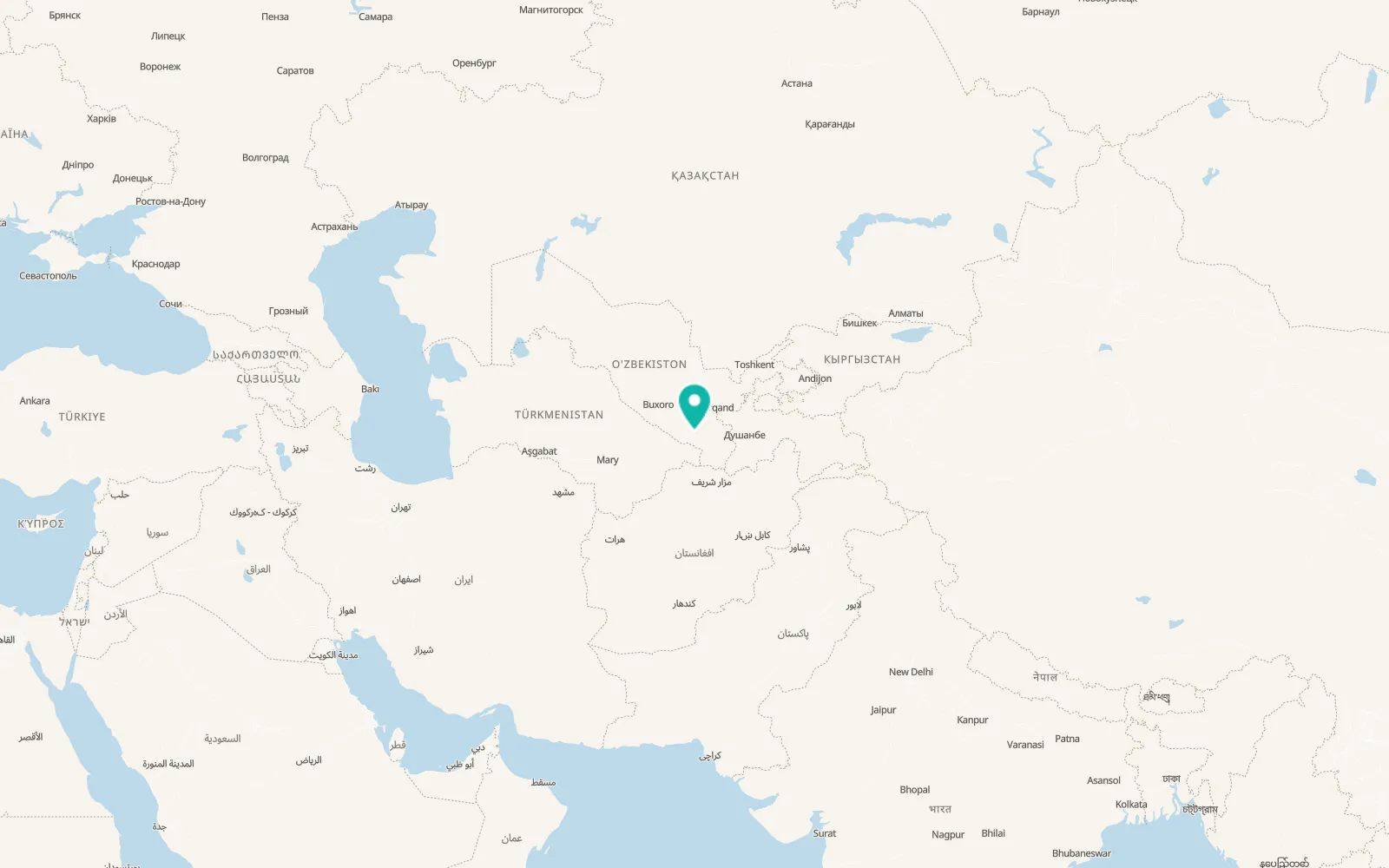 Map of G‘uzor Shahri