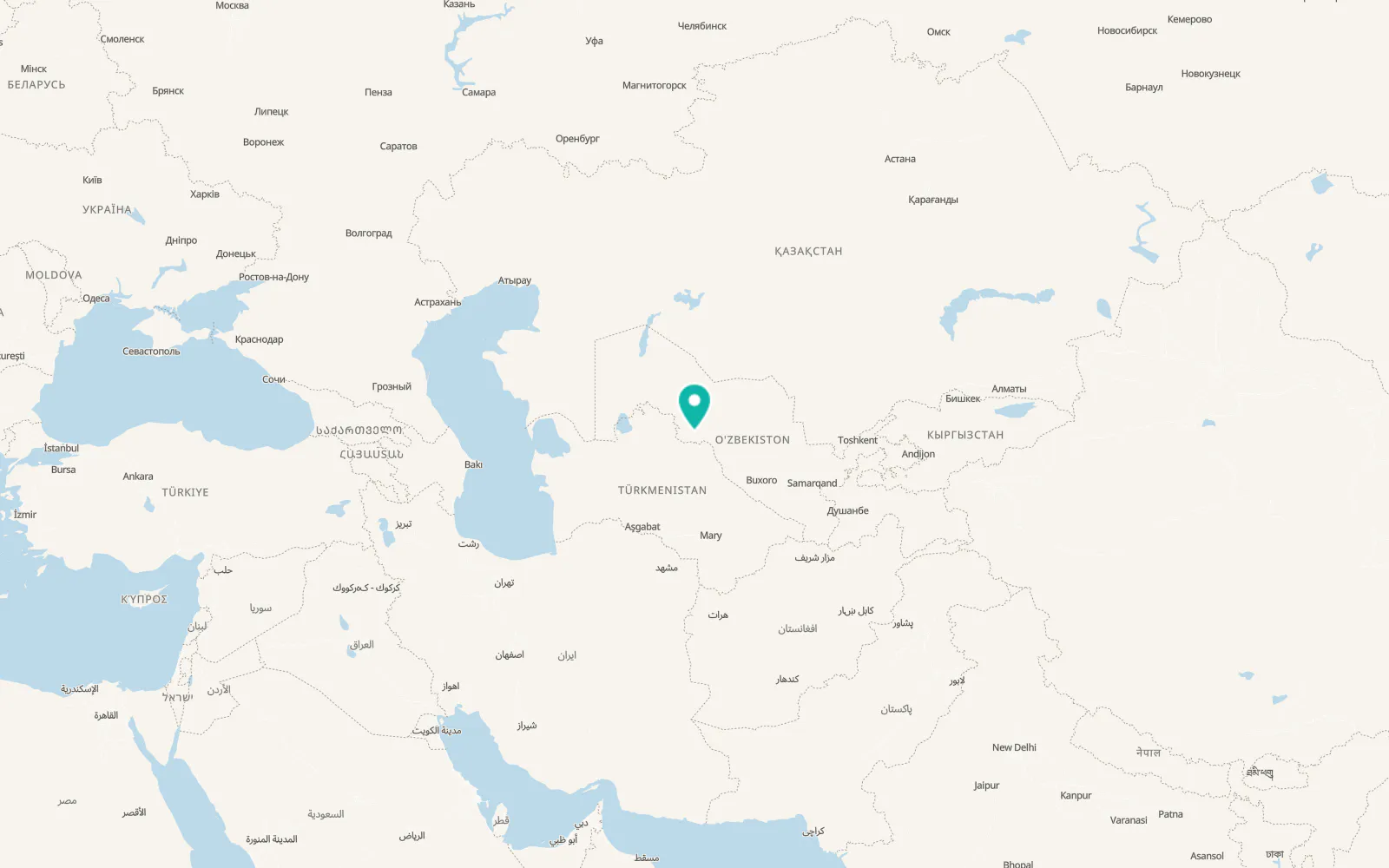 Map of Novyy Turtkul’