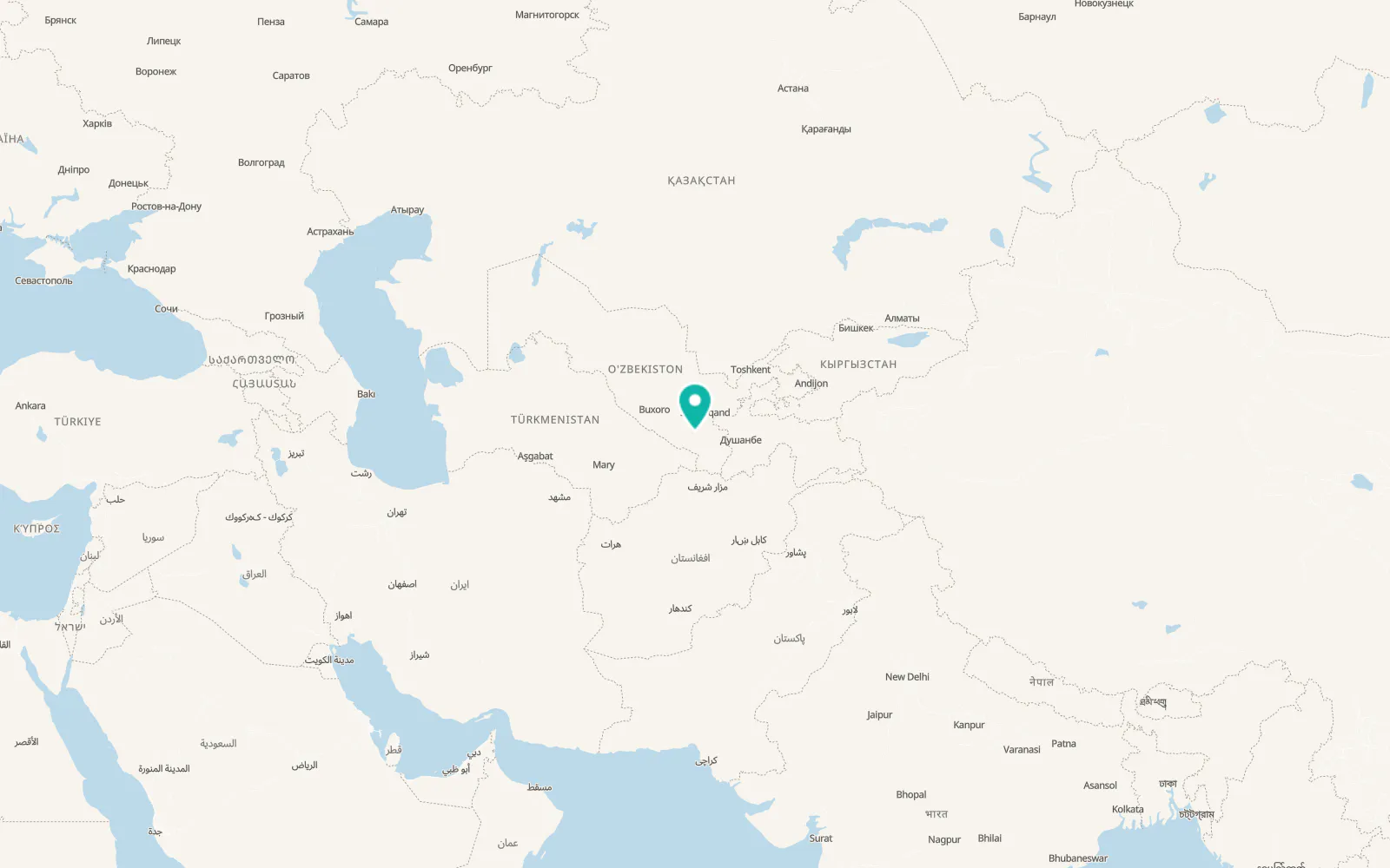 Map of Qamashi Shahri