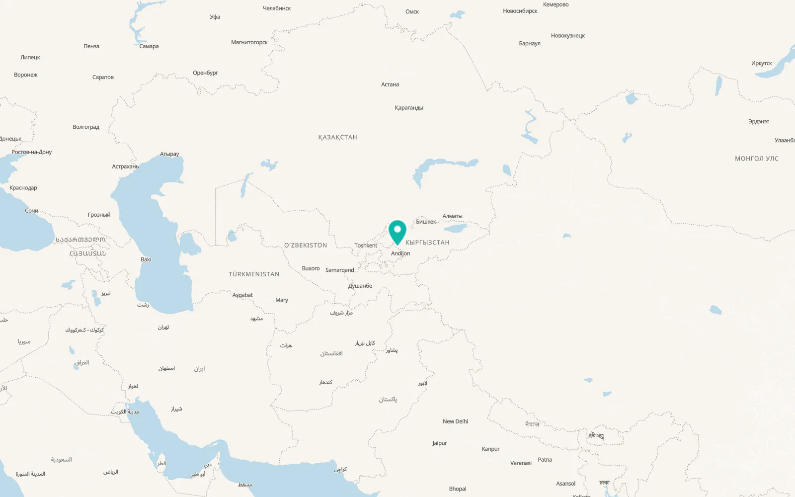 Map of Uchqŭrghon Shahri