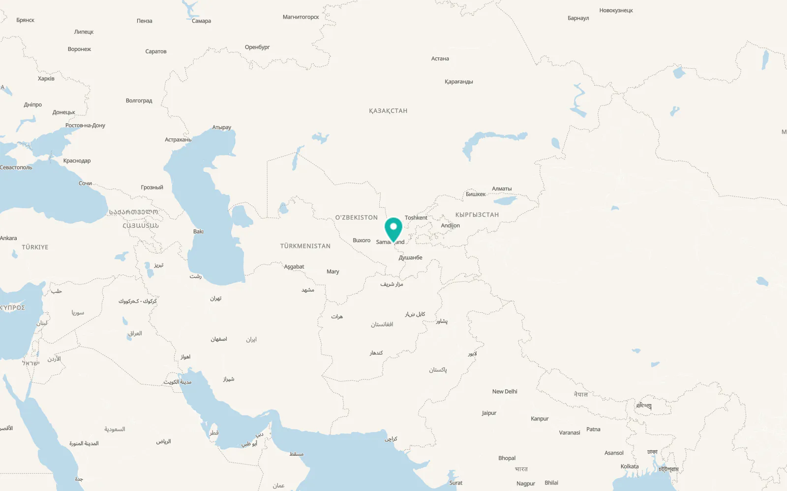 Map of Urgut Shahri