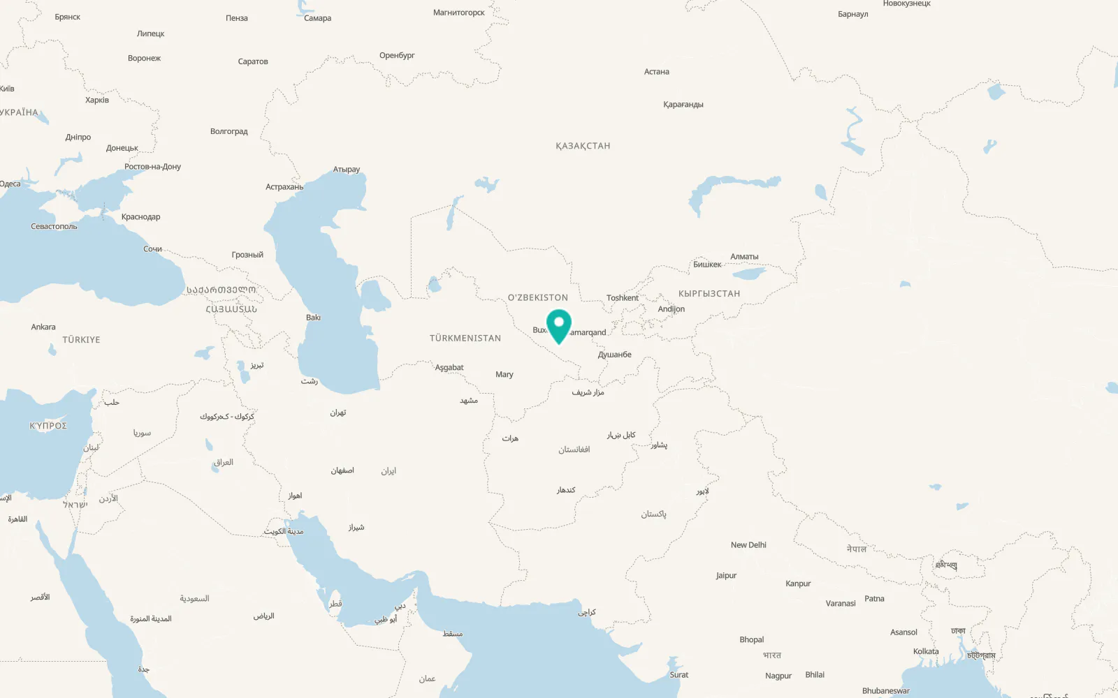 Map of Yangi Mirishkor