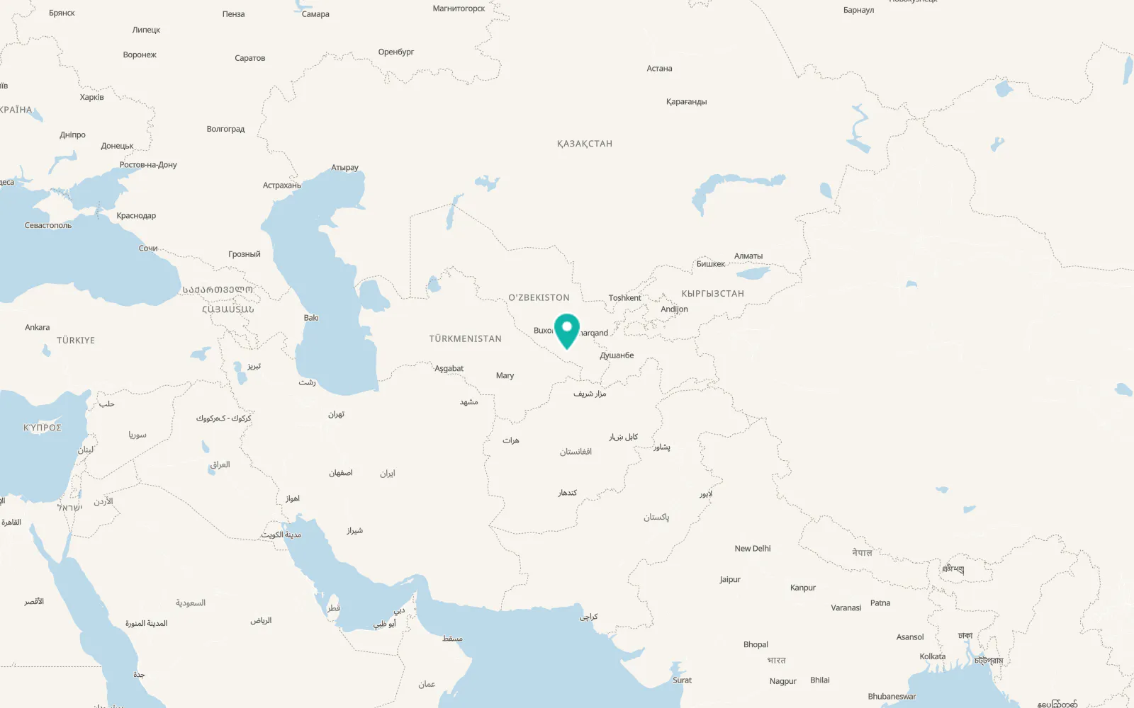 Map of Yangi-Nishon Shahri