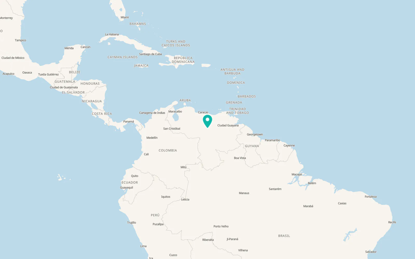 Map of Caicara del Orinoco