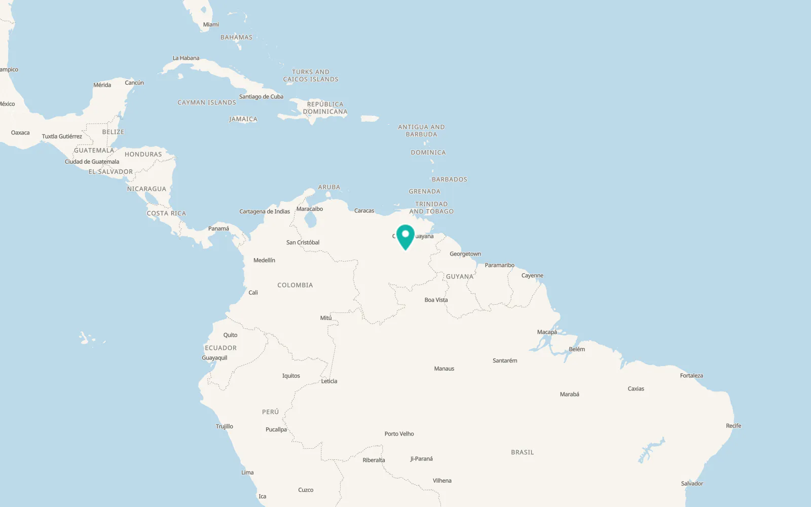 Map of La Paragua
