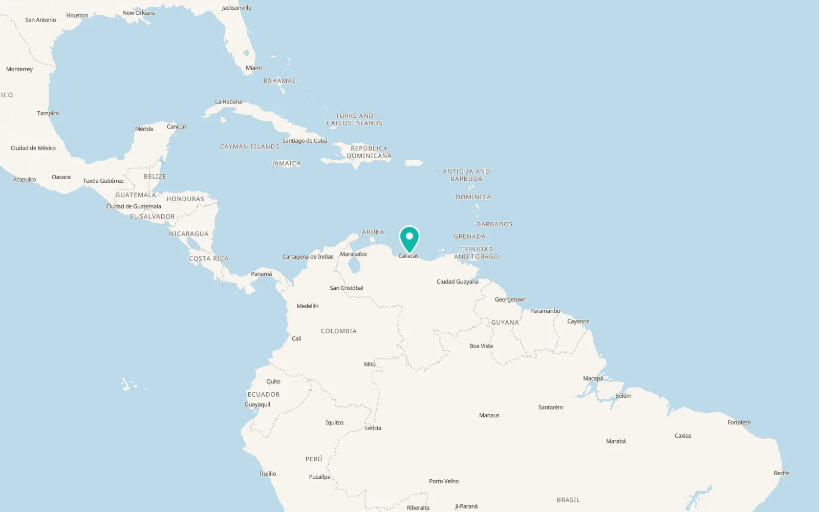 Map of Los Dos Caminos
