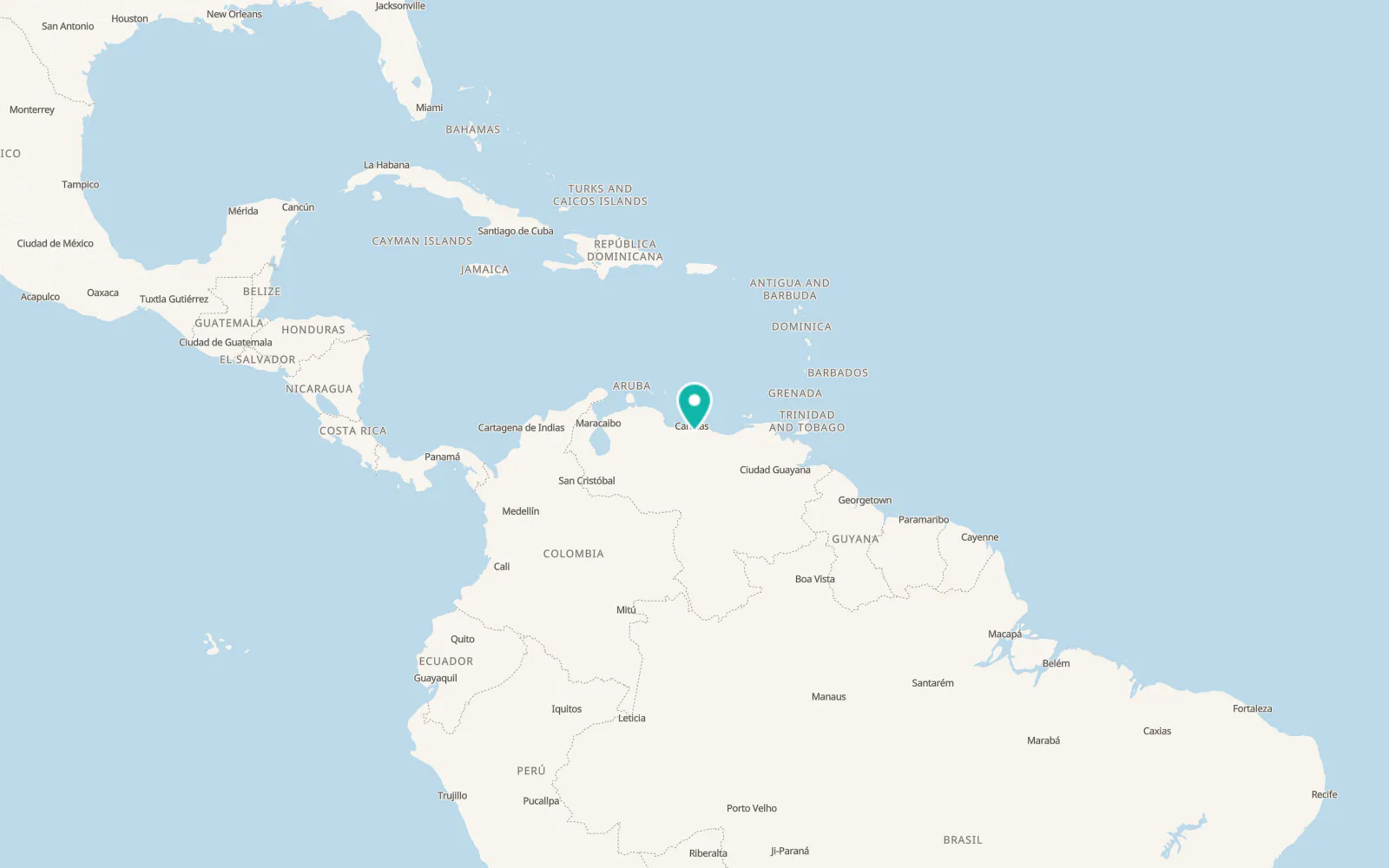 Map of Ocumare del Tuy