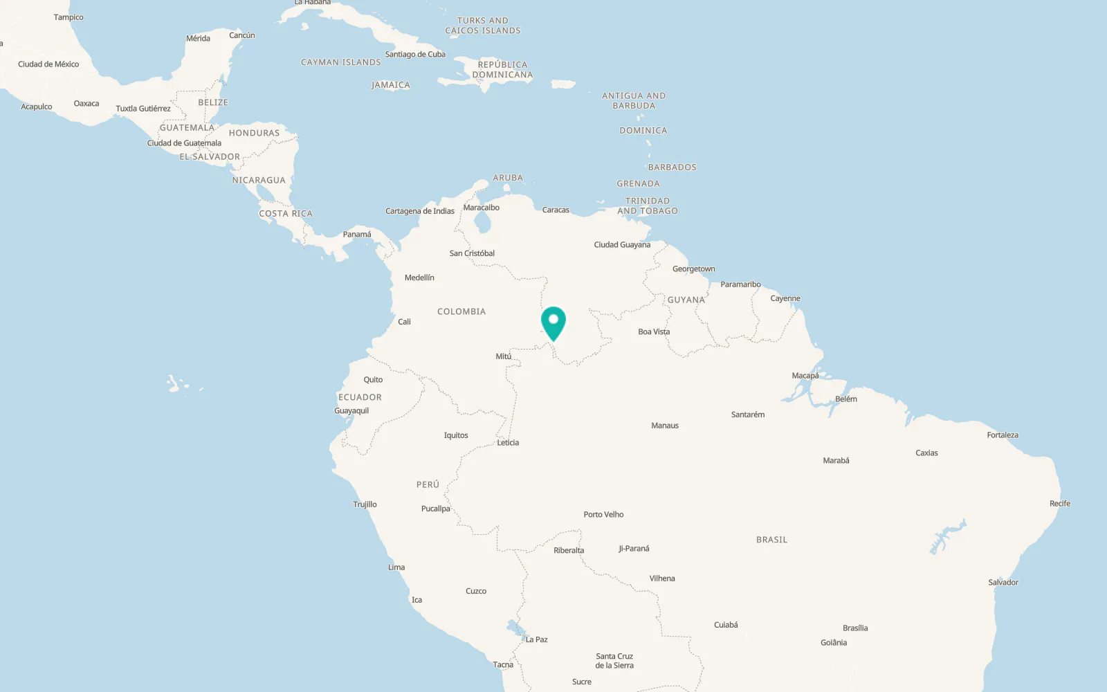 Map of San Carlos de Río Negro
