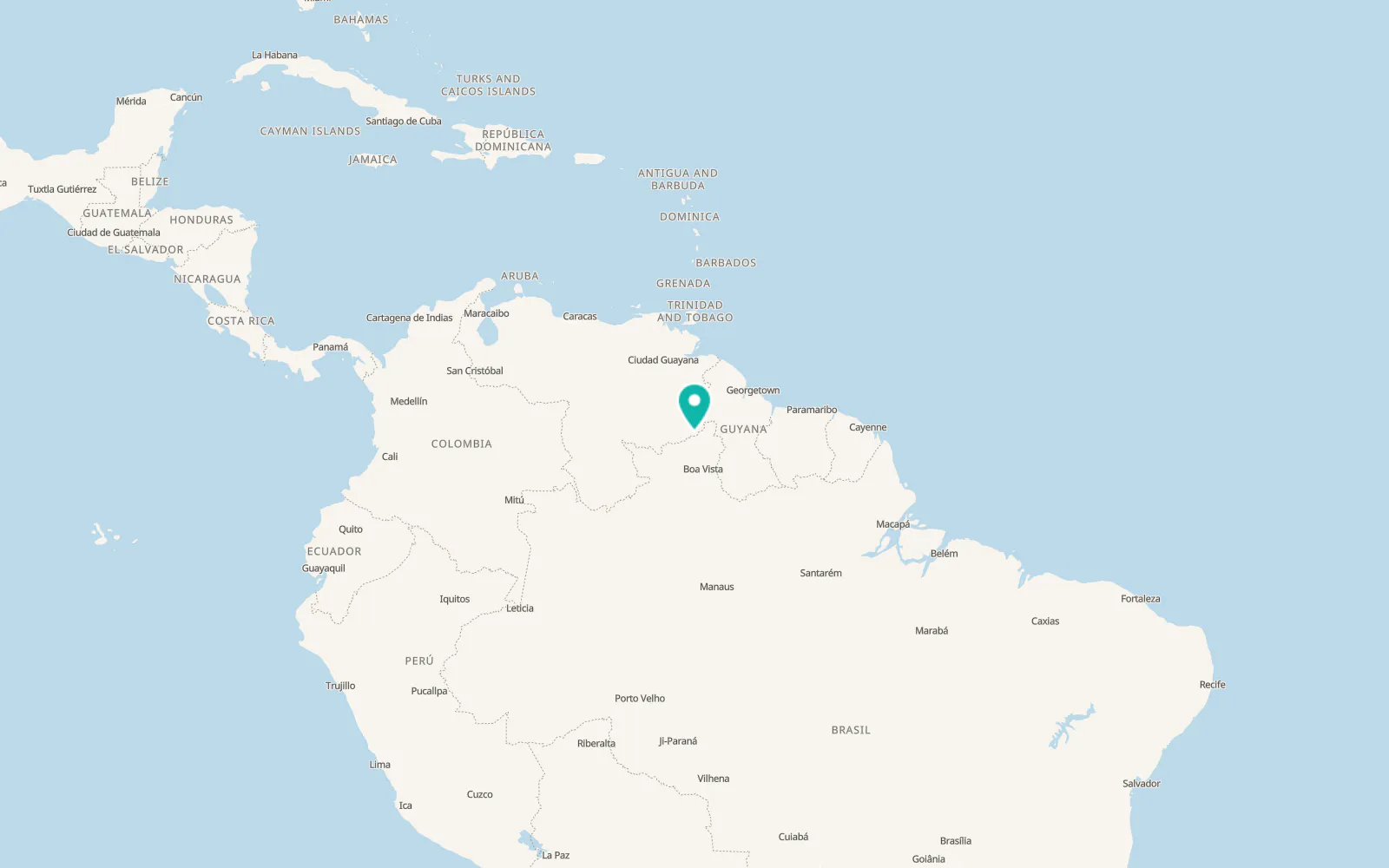 Map of Santa Elena de Uairén
