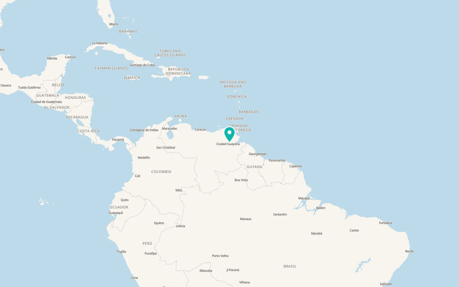 Map of Sierra Imataca
