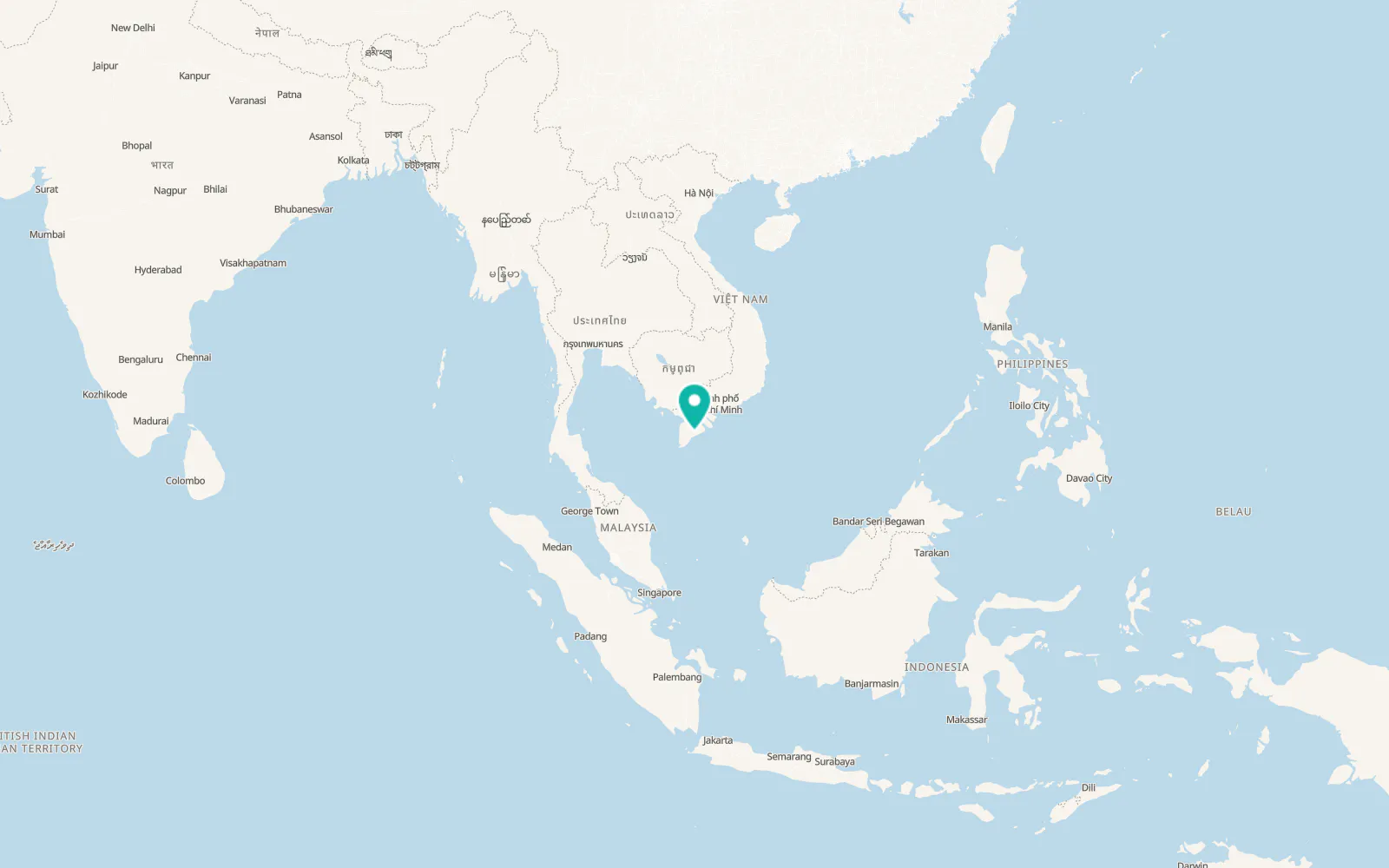 Map of Thị Trấn Hòa Bình