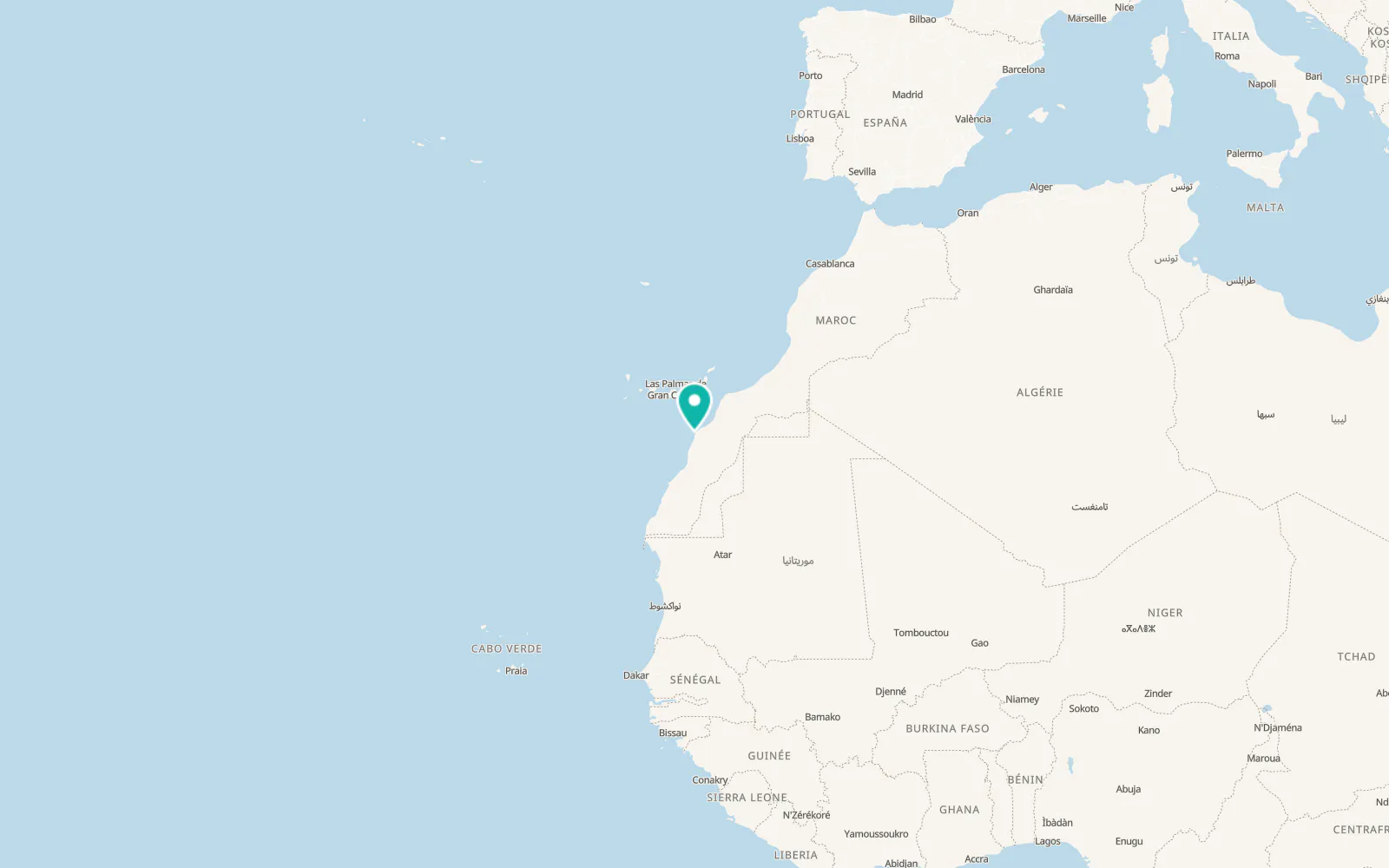 Map of Boujdour