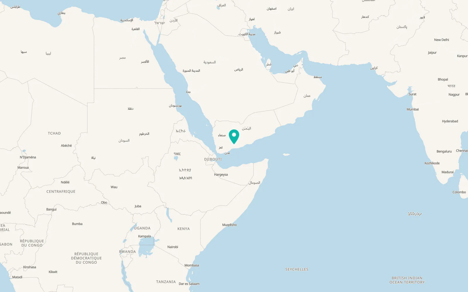 Map of Al Wuday‘
